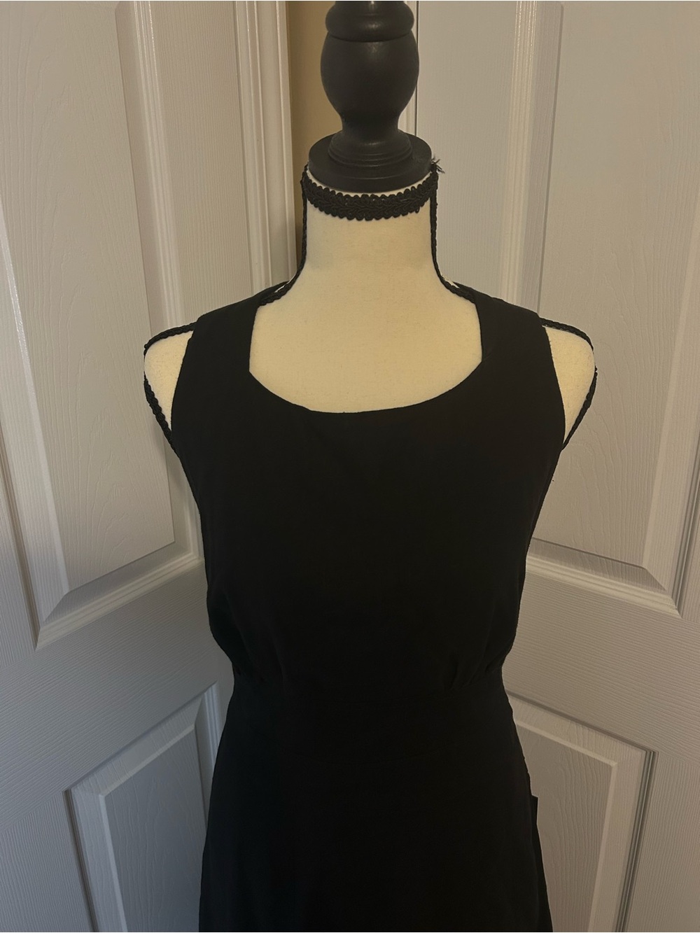 NWT Rachel Zoe Linen Blend Black Criss Cross Back Maxi Dress Sz 8 - Picture 11 of 12